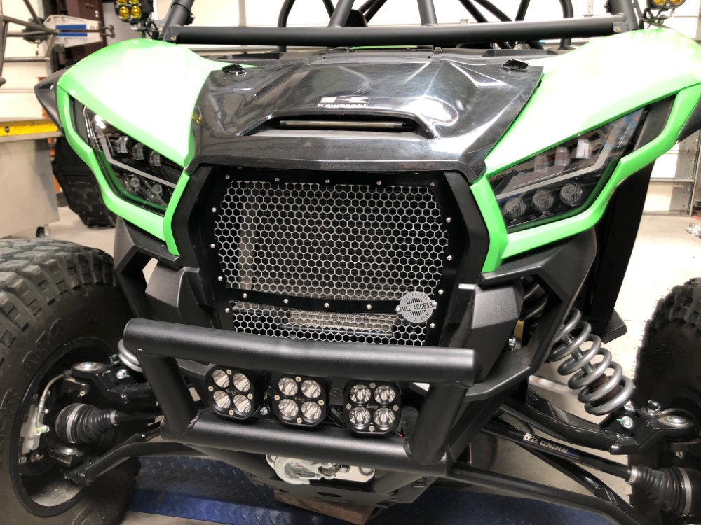 Kawasaki KRX & KRX4 Custom Grill BLACK W/Silver Octagon Mesh [KRX47A